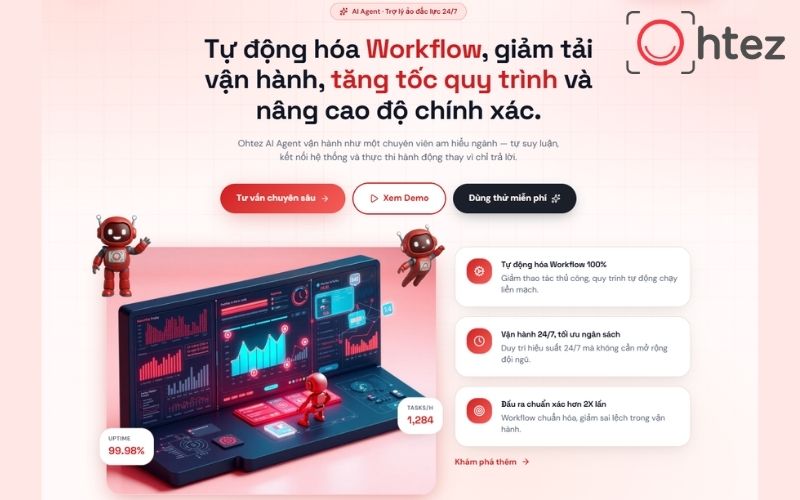 Dịch vụ AI Agent của Ohtez giúp tự động hóa quy trình doanh nghiệp 